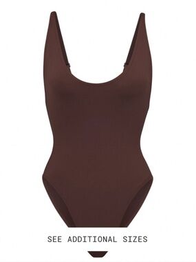 Skims SCOOP NECK ONE PIECE, signature swim collection in COCOA